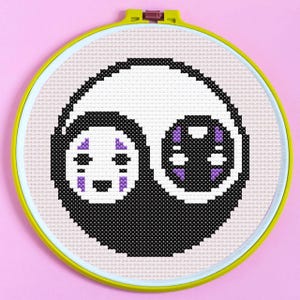 No-Face Anime Cross Stitch Pattern for Beginners. Easy Cross Stitch Pattern. PDF Pattern Cross Stitch