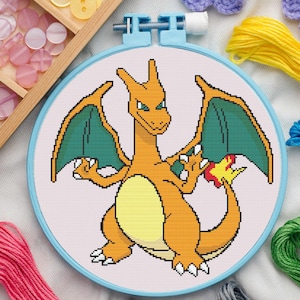 Fire Type #6 Cross Stitch Pattern for Beginners. Easy Cross Stitch Pattern. PDF Pattern Cross Stitch. Anime Cross Stitch Pattern