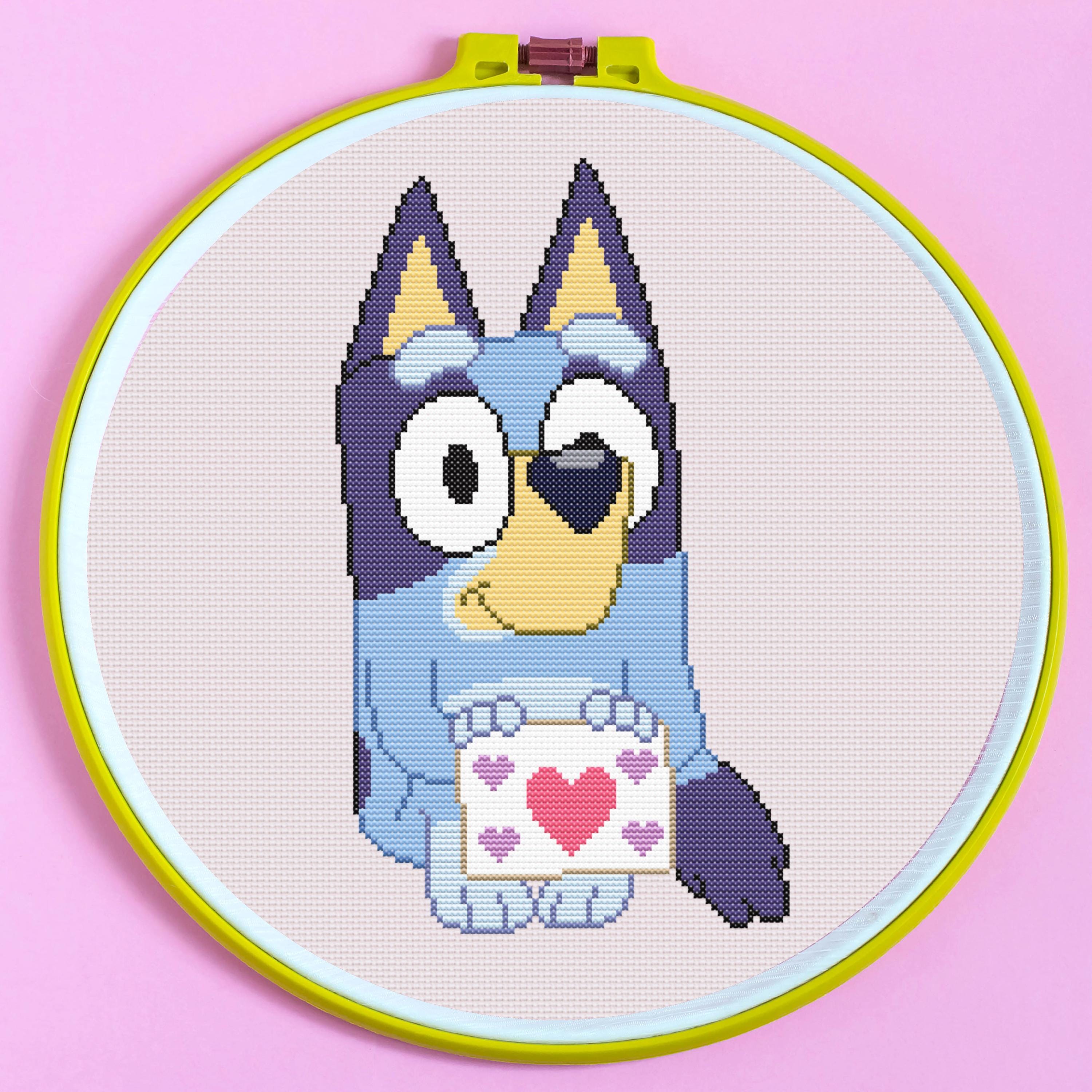 Bluey Crossroads Pattern Bluey Cross Stitch Pattern for Beginners. Blue Heeler Cross Stitch ...