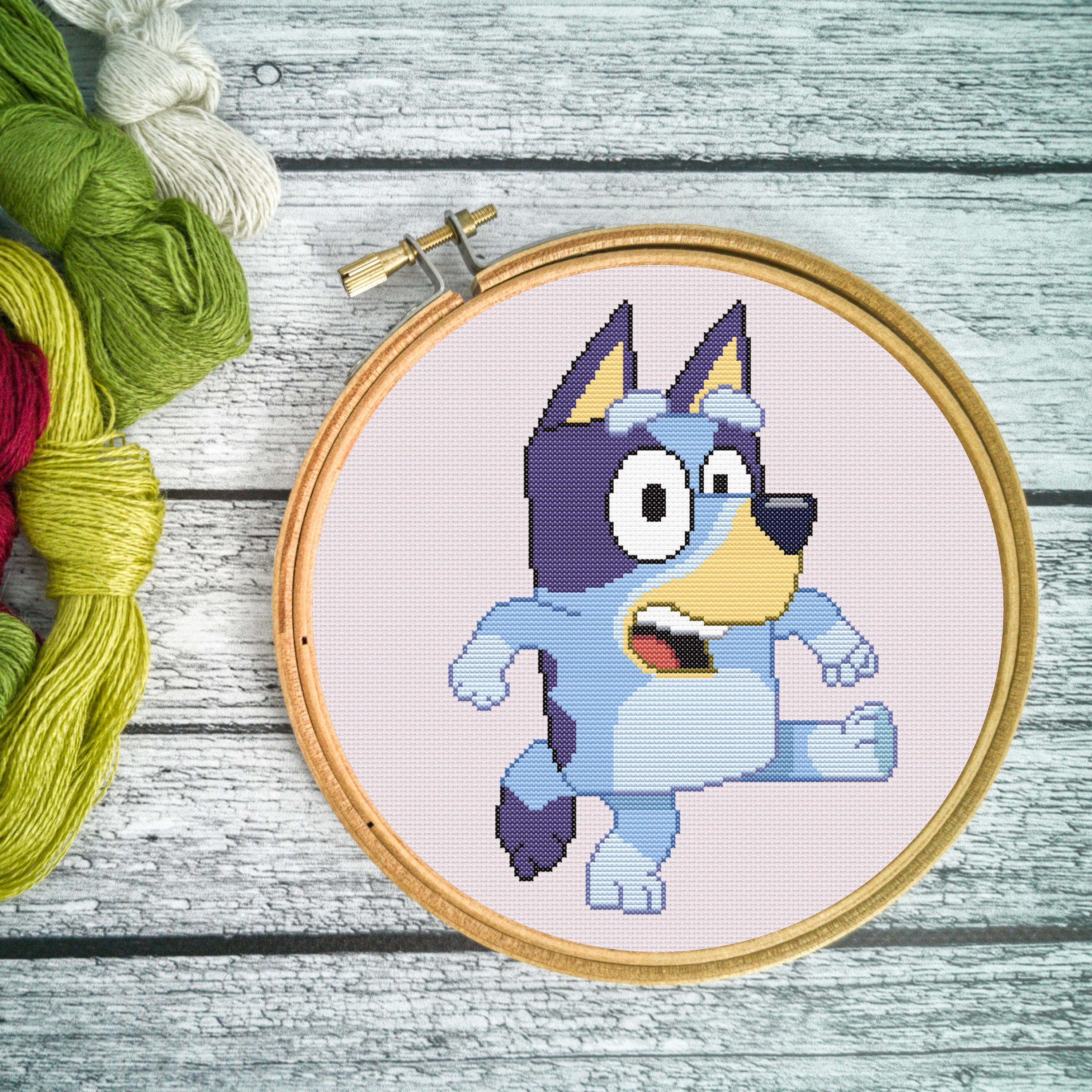 Bluey Crossroads Pattern Bluey Cross Stitch Pattern for Beginners. Blue Heeler Cross Stitch ...