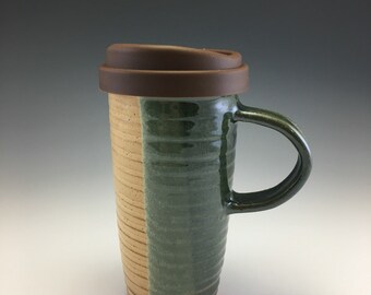 pottery travel mug etsy