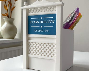 Stars Hollow Desk Organizer Pen Holder – Autumnal Office Decor Gift