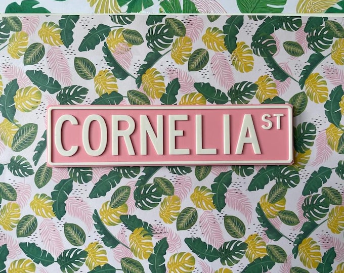 Cornelia Street Wall Sign - Pink and White Room Decor Gift for Music Fans