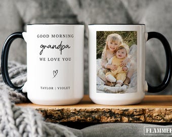 Custom Photo Grandpa Mug with Grandkids Names Personalized Grandpa Cup Grandpa Photo Gift Father’s Day Gift for Grandpa Gift from Grandkids