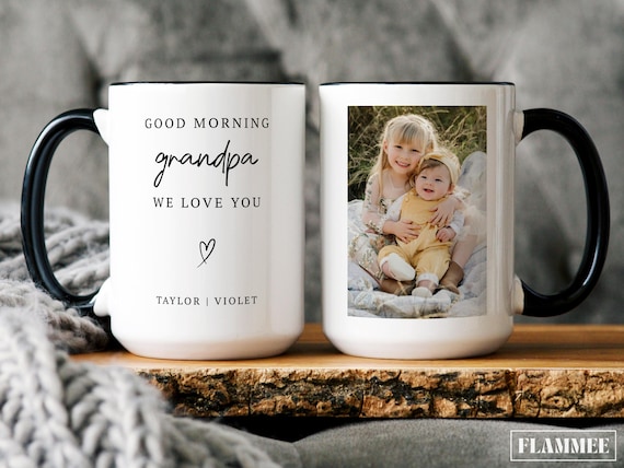 Custom Photo Grandpa Mug with Grandkids Names Personalized Grandpa Cup Grandpa Photo Gift Father’s Day Gift for Grandpa Gift from Grandkids
