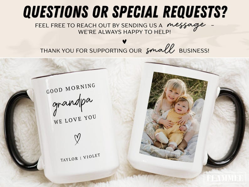 Custom Photo Grandpa Mug with Grandkids Names Personalized Grandpa Cup Grandpa Photo Gift Father’s Day Gift for Grandpa Gift from Grandkids