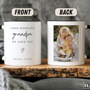 Custom Photo Grandpa Mug with Grandkids Names Personalized Grandpa Cup Grandpa Photo Gift Father’s Day Gift for Grandpa Gift from Grandkids