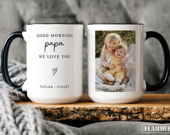 Custom Papa Mug with Photo Personalized Papa Coffee Mug Papa Photo Gift Papa Father’s Day Gift for Grandpa Gift from Grandkids Photo Gift