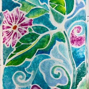 Hawaiian-Style Flower Silk Scarf Bild 3