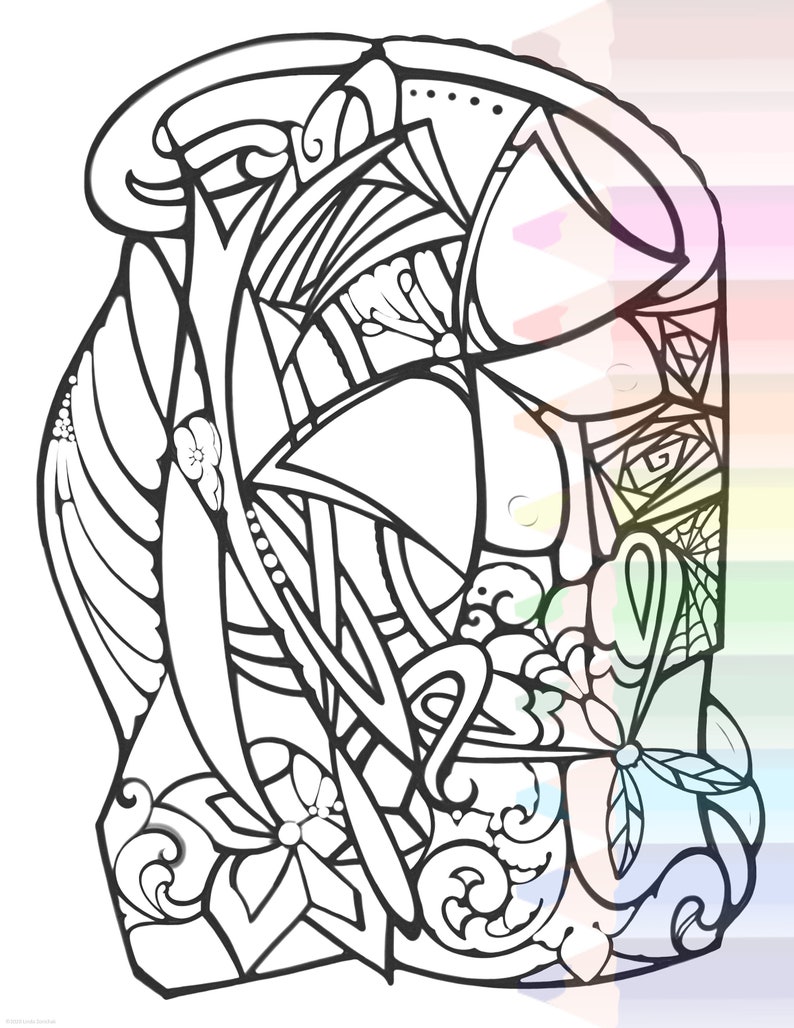Digital Download Coloring Page to Print and Color as Many Times as You Like image 1