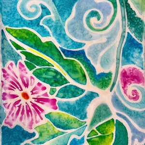 Hawaiian-Style Flower Silk Scarf Bild 2