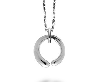 Mother & Child charm necklace in stainless steel by Taormina Jewelry