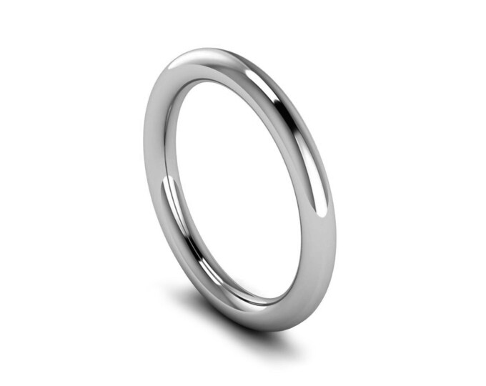 1mm, 1.5mm, 2mm stainless steel halo wedding thin ring band in polished or satin brushed by Taormina Jewelry