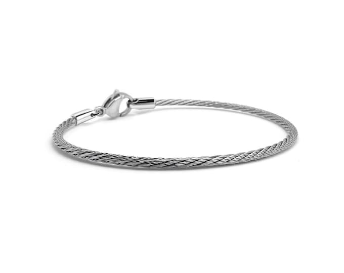 CABLE 2mm bracelet in stainless steel By Taormina Jewelry