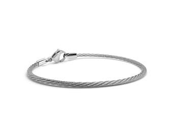 CABLE bracelet in stainless steel, 2mm. By Taormina Jewelry