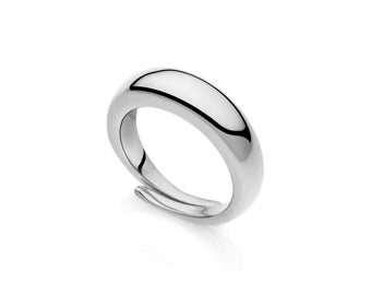 BOLLA dome tapered ring in stainless steel  by Taormina Jewelry