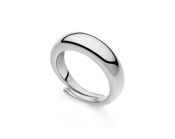 BOLLA dome tapered ring in stainless steel  by Taormina Jewelry