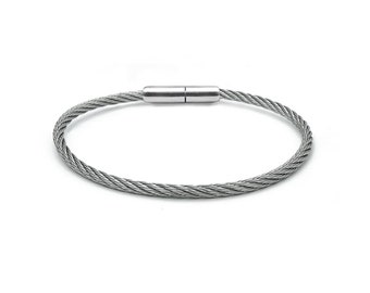 CABLE 3mm bracelet with bayonet twist clasp in stainless steel By Taormina Jewelry