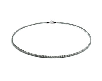 3mm cable rope necklace in stainless steel by Taormina Jewelry