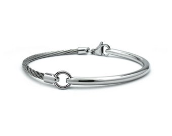 Mix Rod & Cable rope bracelet in stainless steel by Taormina Jewelry