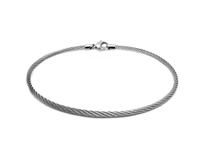 4mm cable rope necklace in stainless steel by Taormina Jewelry