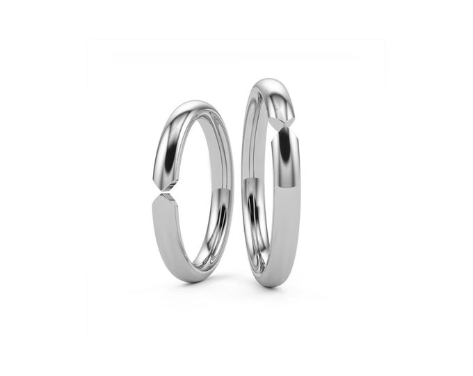 SPEAR interlocking wedding band in stainless steel by Taormina Jewelry