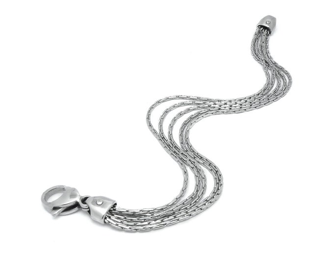 Multi strand thing chains bracelet in stainless steel by Taormina Jewelry