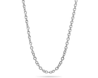 4mm by 6mm oval link chain necklace in stainless steel