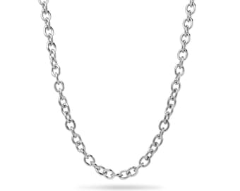 8mm by 10mm large oval link chain necklace in stainless steel