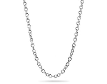 6mm by 8mm oval link chain necklace in stainless steel