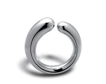 Mother with Child stylized designer ring in stainless steel