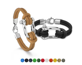 NAUTICA trendy boat rope bracelet with sailing shackle in stainless steel by Taormina Jewelry