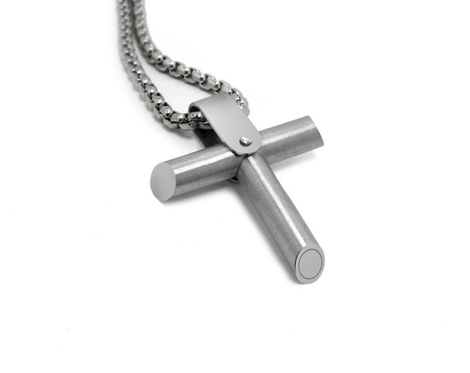 Rods cross pendant in stainless steel by Taormina Jewelry