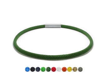 NAUTICA colored 4mm rope necklace with bayonet clasp in stainless steel by Taormina Jewelry