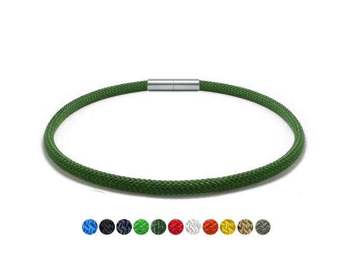 NAUTICA colored 4mm rope necklace with bayonet clasp in stainless steel by Taormina Jewelry