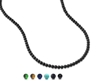 SPIRITUAL beaded necklace in stainless steel, 4mm by Taormina Jewelry