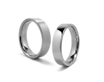 FLAT wedding band ring in 2mm 3mm 4mm 5mm 6mm crafted in stainless steel by Taormina Jewelry