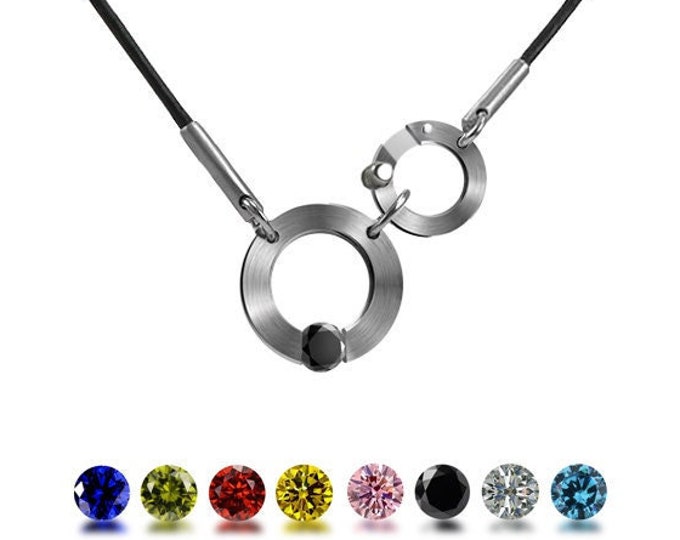 Modern Men's Black Onyx Necklace Trendy Unique Italian Style by Taormina Jewelry