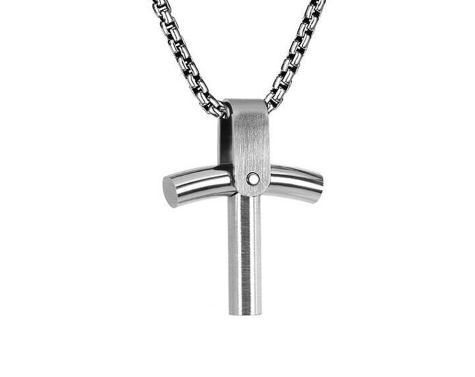 Unique cross pendant in stainless steel by Taormina Jewelry