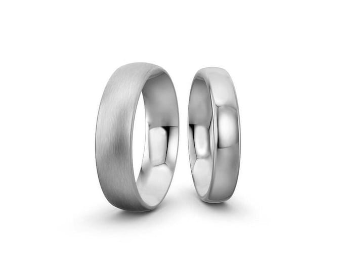 DOME wedding band ring in 2mm 3mm 4mm 5mm 6mm crafted in stainless steel  by Taormina Jewelry