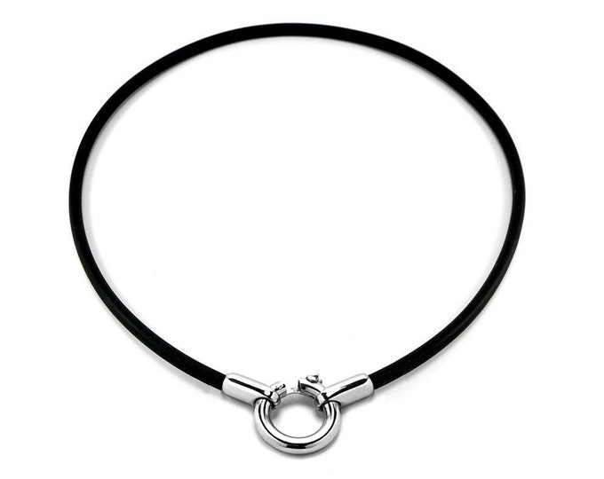 Charm Holder Rubber Necklace by Taormina Jewelry