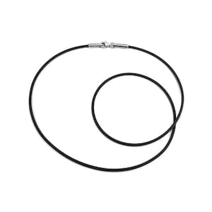 2mm tubular Black Rubber Necklace by Taormina Jewelry image 1