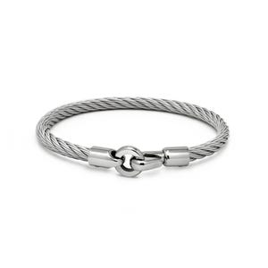 Industrial Wire Twisted Rope Bracelet | Hook Clasp Stainless Steel Industrial Design | 4mm Flexible | Unisex Minimalist Jewelry zdjęcie 1