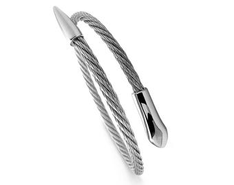 SNAKE cable bypass bracelet in stainless steel