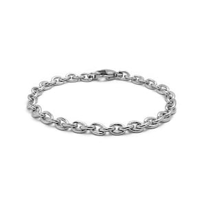 Oval link chain bracelet in stainless steel by Taormina Jewelry