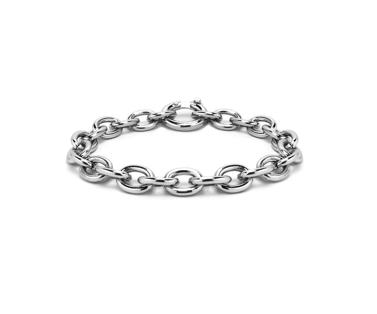 Oval link Chain Bracelet in Stainless Steel by Taormina Jewelry