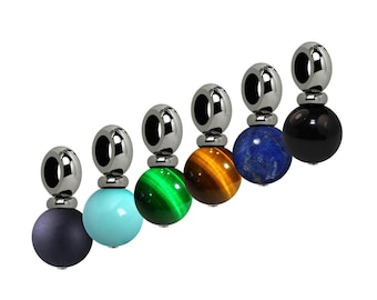 GOCCE gemstone sphere pendant in stainless steel