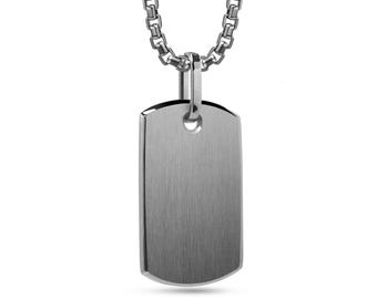 Blank tag pendant in stainless steel