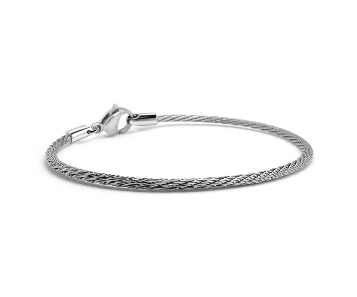 2mm stainless steel cable rope bracelet by Taormina Jewelry