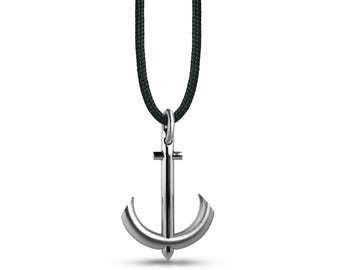 NAUTICA Anchor Pendant | Sculptural Minimalist Stainless Steel | Modern Men's Jewelry